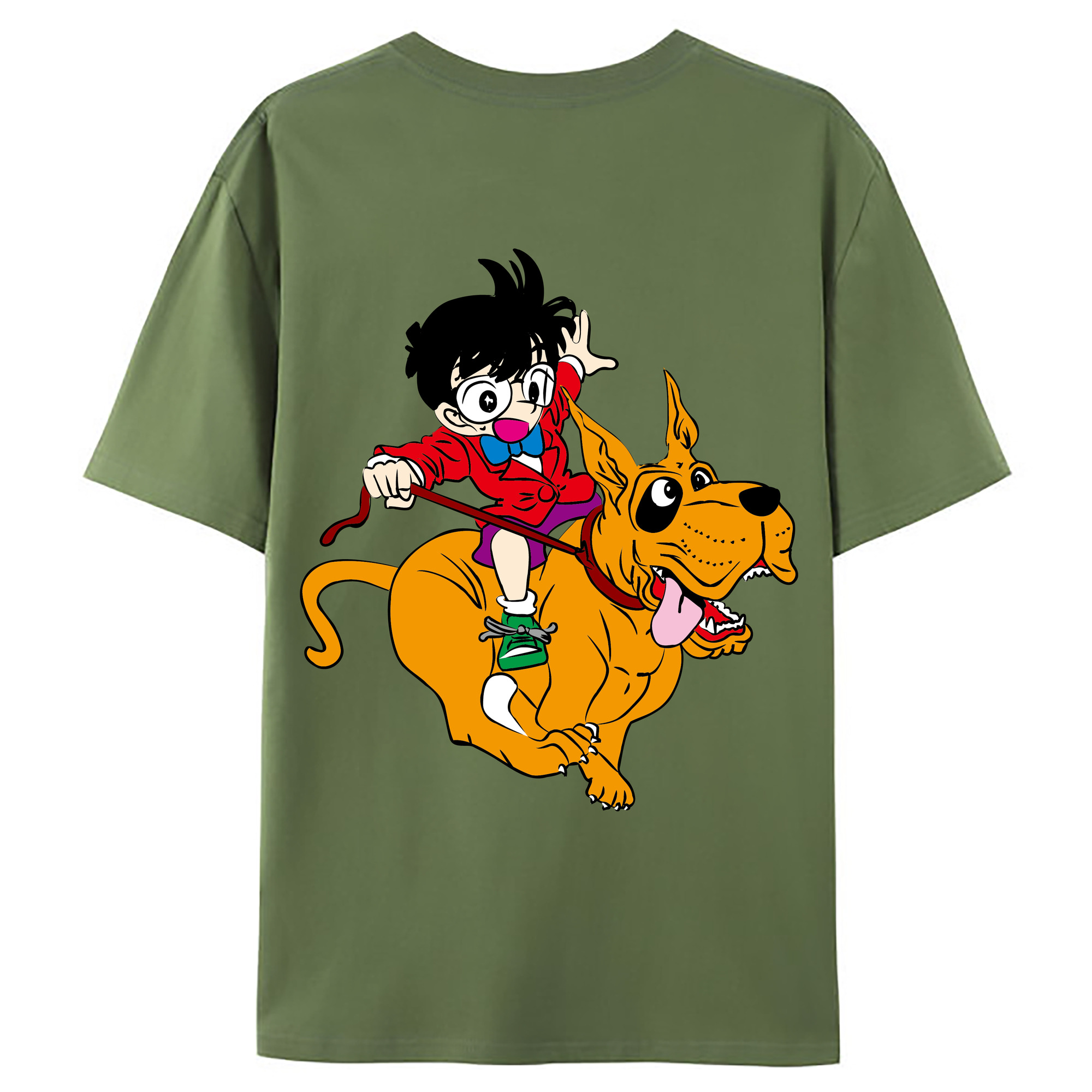 （画像用） 名探偵コナン 江戸川 コナン Detective Conan Conan Edogawa 綿100％ メンズ半袖Tシャツ（バックプリント） 通気性